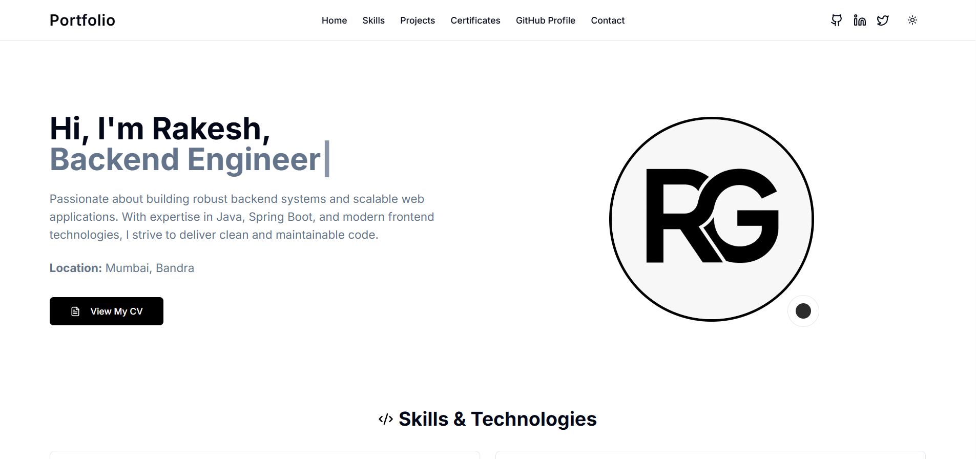 Personal Portfolio Website